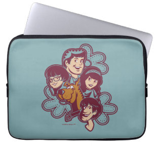 Funda Para Portátil Scooby-Doo de flores paisas y la pandilla
