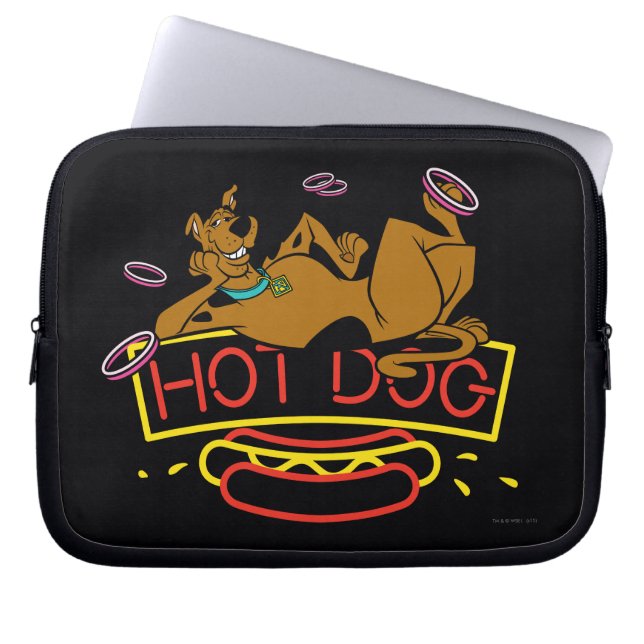 Funda Para Portátil Scooby-Doo Rótulo de neón de perro caliente (Frente)