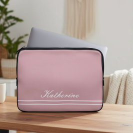 Funda Para Portátil Script Name Minimalist Dusty Rose