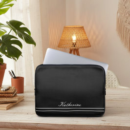 Funda Para Portátil Script Name Minimalist Midnight Black