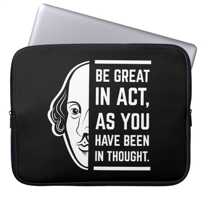 Funda Para Portátil Sé grandioso en actuar Shakespeare Thespian Cita (Frente)