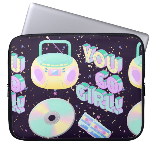 Funda Para Portátil se va el patrón de estilo de los chicas 90 (Frente)