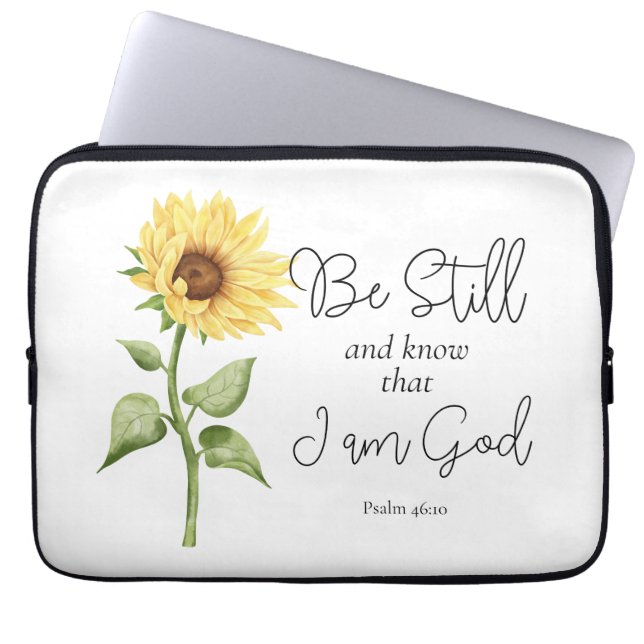 Funda Para Portátil Sé y sé que soy Dios Girasol (Frente)