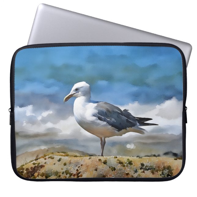 Funda Para Portátil Sea Gull Bird on the Beach Art Laptop (Frente)