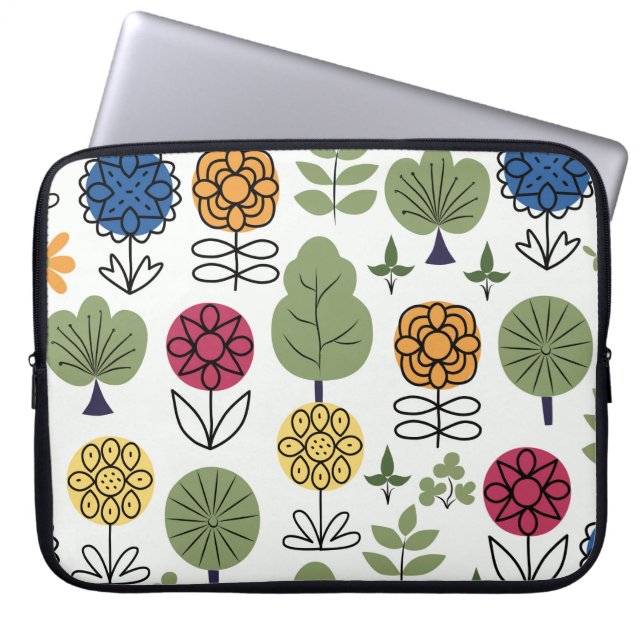 Funda Para Portátil Seamless cute pattern, nature in summer, abstract  (Frente)