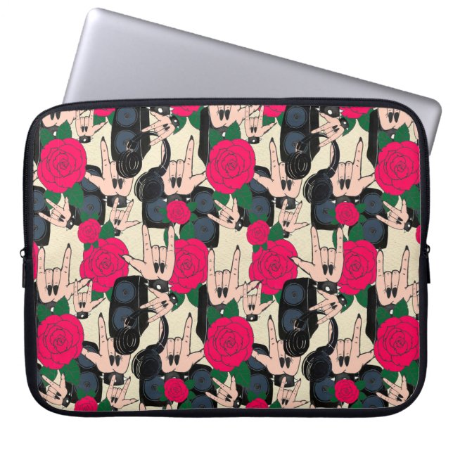 Funda Para Portátil Seamless Rock background. Abstract music modern pa (Frente)