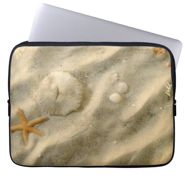 Funda Para Portátil Seashells en arena (Frente)