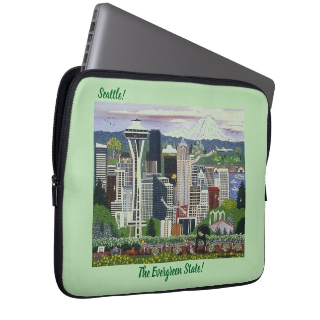 Funda Para Portátil Seattle Washington (Anverso derecho)