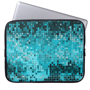 Funda Para Portátil Secuencias de turquesa metálicas parecen espejos d