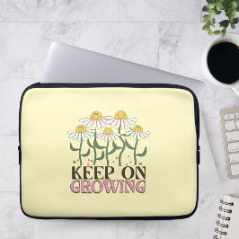 Funda Para Portátil Seguir Creciendo Las Citas Positivas Flores Retro