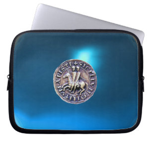 Funda Para Portátil SELLO DE LA PLANTILLA DE KNIGHTS Gema gris azul