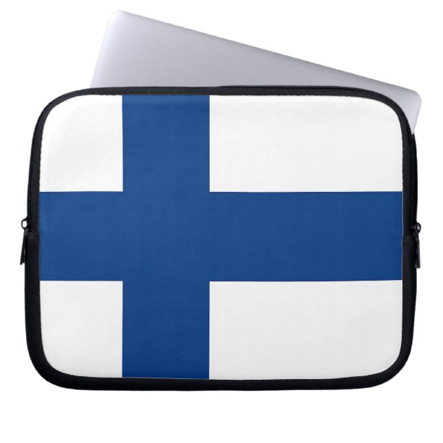 Funda Para Portátil Sello de portátiles Bandera de Finlandia (Frente)