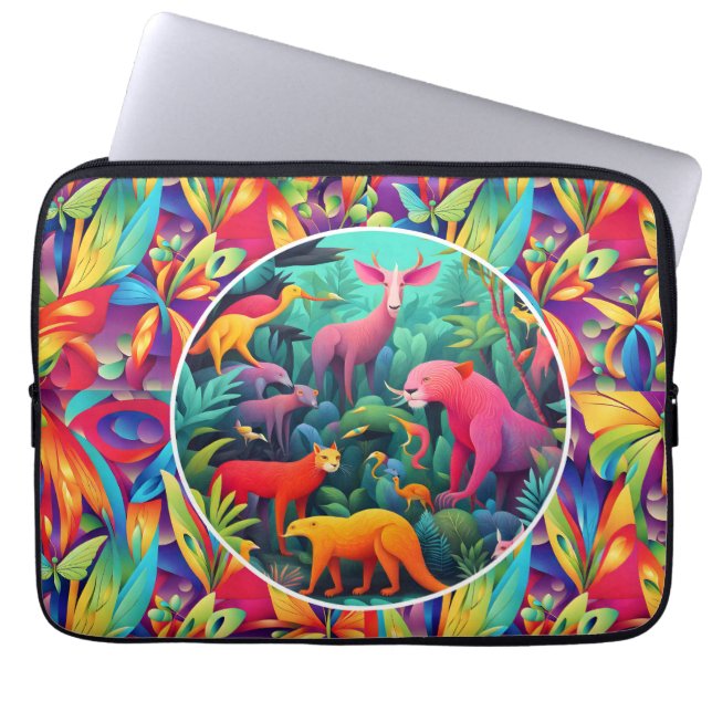Funda Para Portátil Selva animal (Frente)
