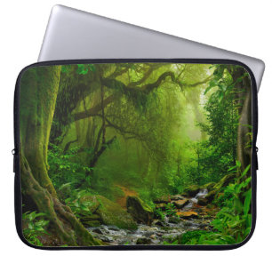 Funda Para Portátil Selva de Nepal con jungla de ríos, bosque, tierra,