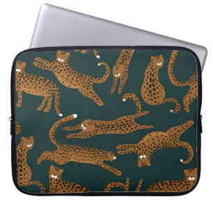 Funda Para Portátil Selva leopardo: Vintage de impresión animal.