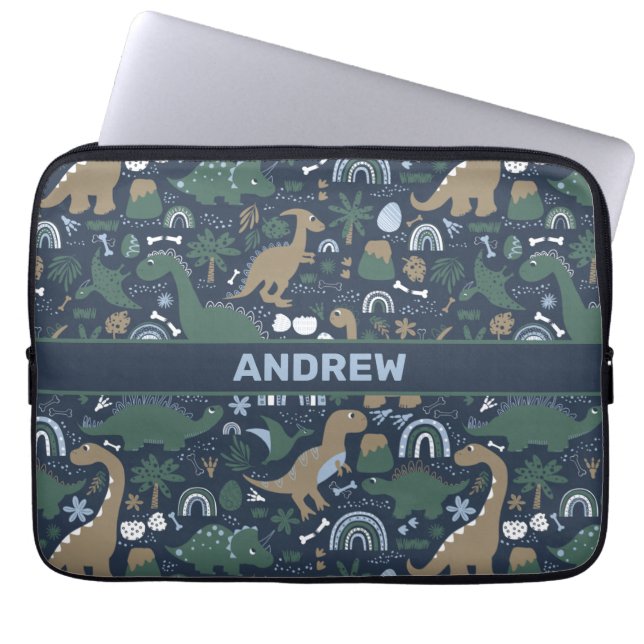 Funda Para Portátil Selva rusa de dinosaurios prehistórica personaliza (Frente)
