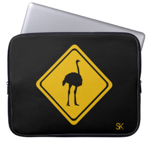 Funda Para Portátil señal de carretera de avestruz