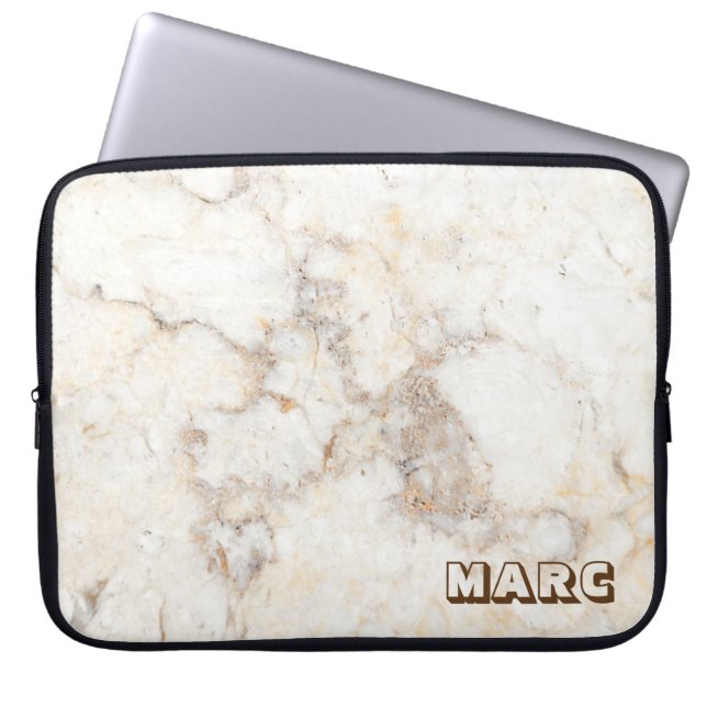 Funda Para Portátil Sencilla textualidad de mármol beige (Frente)