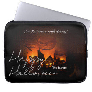 Funda Para Portátil Sencilla y oscura familia Happy Halloween