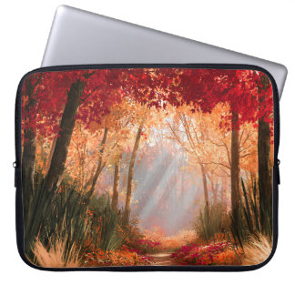 Funda Para Portátil Sendero del Bosque Otoñal Luz Dorada del Sol Paisa