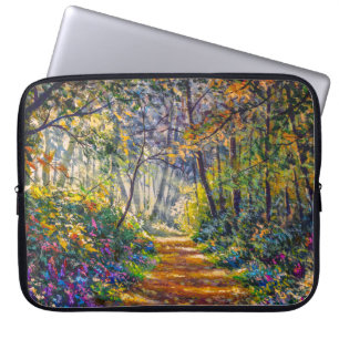 Funda Para Portátil Sendero del impresionismo: Sunny Forest Watercolor