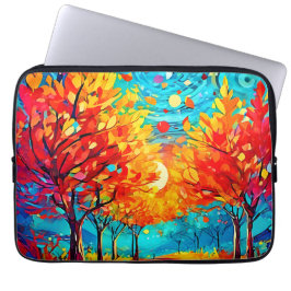 Funda Para Portátil Sendero Vibrante del Bosque a la Luna