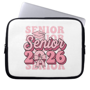 Funda Para Portátil Senior 2026 Clase de 2026 Lazo Rosa Coquette Gradu
