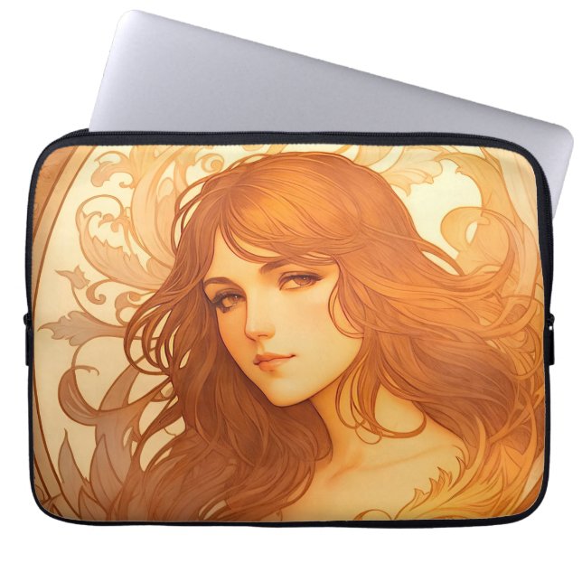 Funda Para Portátil Señora de Art Nouveau (Frente)