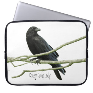 Funda Para Portátil Señora loca Laptop Sleeve del cuervo