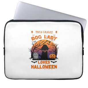 Funda Para Portátil Señora Perro Loco Ama Calabaza Poodle Halloween Tu