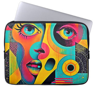 Funda Para Portátil Sentimientos Coloridos: Rostro Abstracto