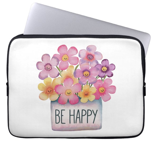 Funda Para Portátil Ser feliz (Frente)