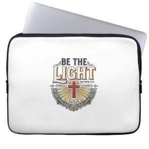 Funda Para Portátil Ser La Luz Diseño de Camiseta Cristiana Vintage_1