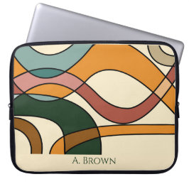 Funda Para Portátil Serena Sabana Suave Monograma Abstracto Terroso
