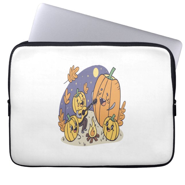 Funda Para Portátil Serenade la Campfire de calabaza (Frente)