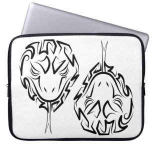 Funda Para Portátil Serpiente Tribal Negra y Blanca