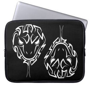 Funda Para Portátil Serpiente Tribal Negra y Blanca