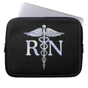 Funda Para Portátil Serpientes del caduceo del RN de la enfermera
