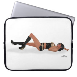 Funda Para Portátil Sexy Brunette Pinup Chica Sleeping Laptop Sleeping