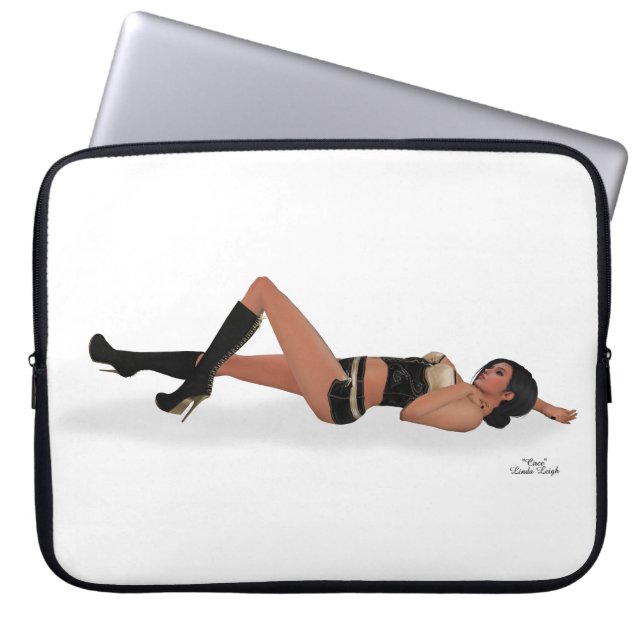 Funda Para Portátil Sexy Brunette Pinup Chica Sleeping Laptop Sleeping (Frente)