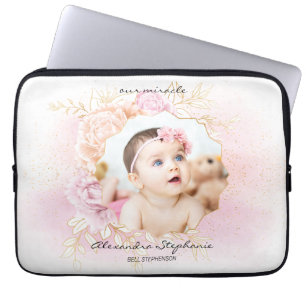 Funda Para Portátil Shabby Chic Retro Baby Girl First Brithday Photo