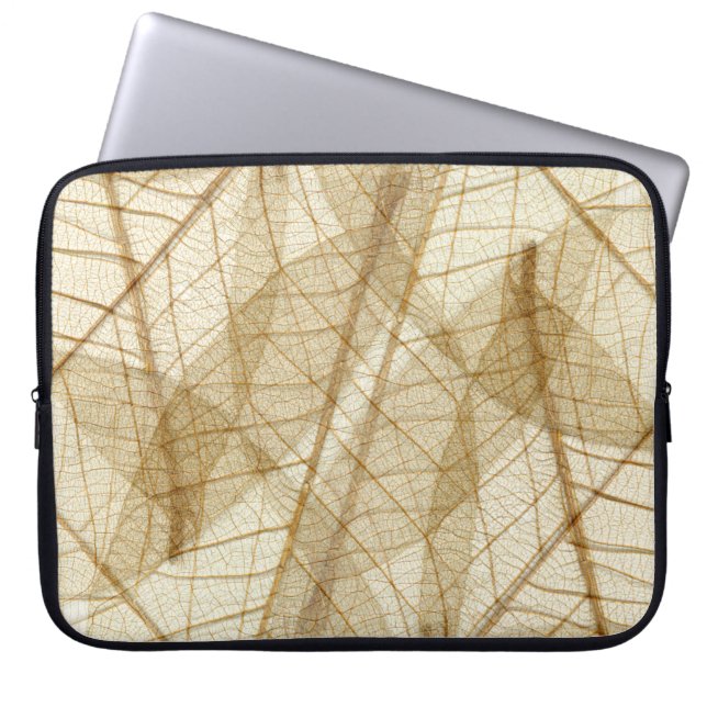 Funda Para Portátil Sheer Cream Beige Lace Leaves (Frente)