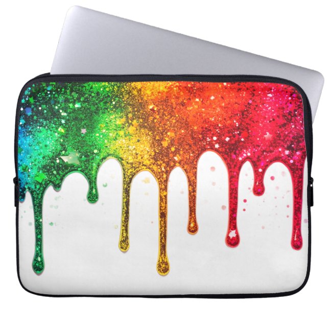 Funda Para Portátil Shiny, Glittery Personalized Back to School (Frente)