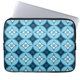 Funda Para Portátil Shippo con motivos florales, azul y blanco