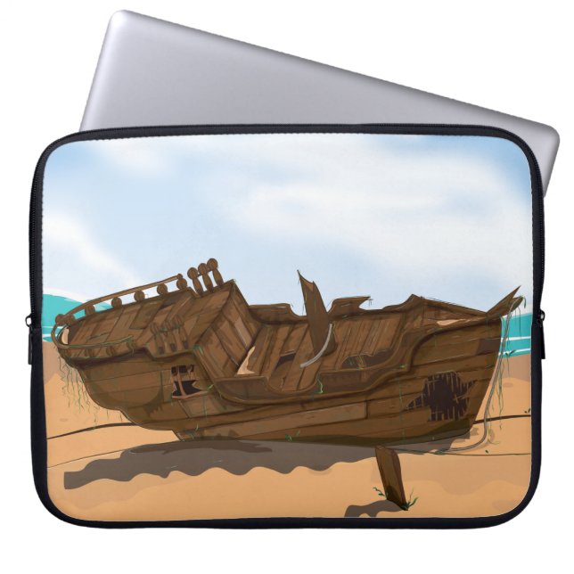 Funda Para Portátil Shipwreck con playas (Frente)