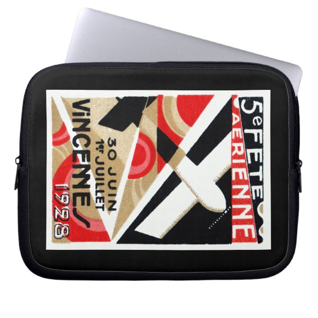 Funda Para Portátil Show Aéreo de París de 1928 (Frente)