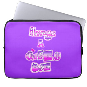 Funda Para Portátil Siempre una manga de portátil púrpura de abeja rei