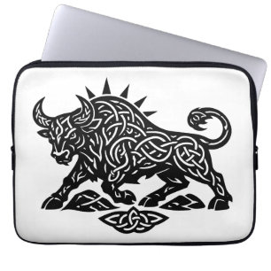 Funda Para Portátil Sigilo del Toro Tauro — Tatuaje Zodiacal Terrenal