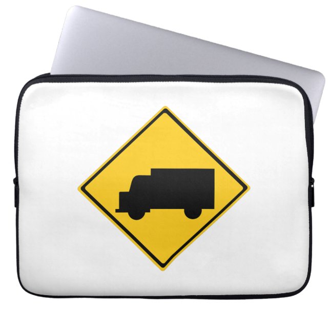 Funda Para Portátil Signo de advertencia de camiones de carretera (Frente)