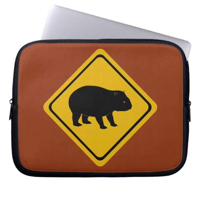 Funda Para Portátil Signo de carretera australiano - wombat - electrón (Frente)